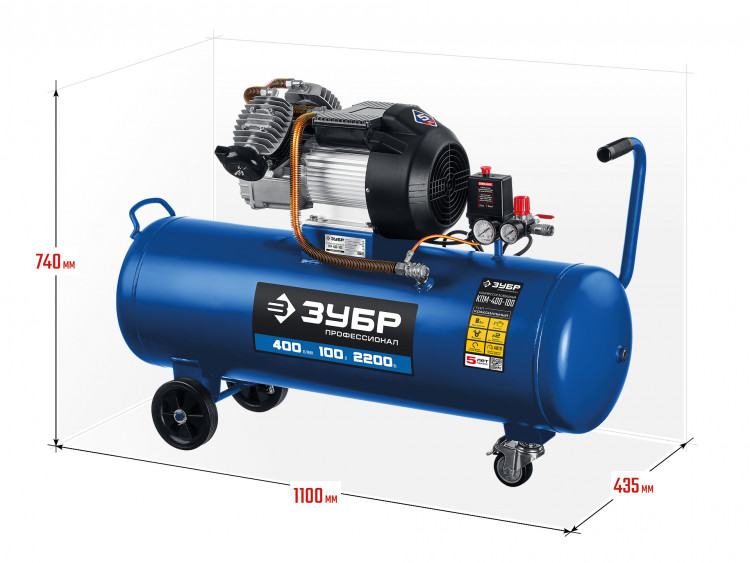 Компрессор воздушный ЗУБР КПМ-400-100