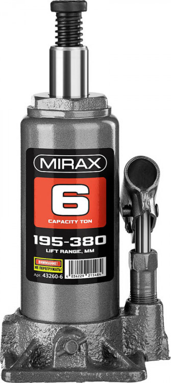 Домкрат гидравлический бутылочный MIRAX 43260-6