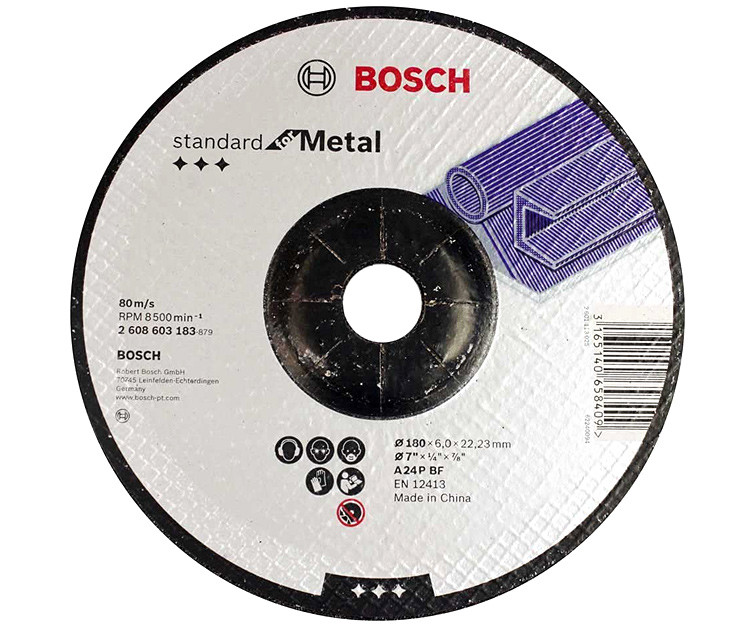 Зачистной круг Bosch Standard for Metal выпуклый 180?6 мм