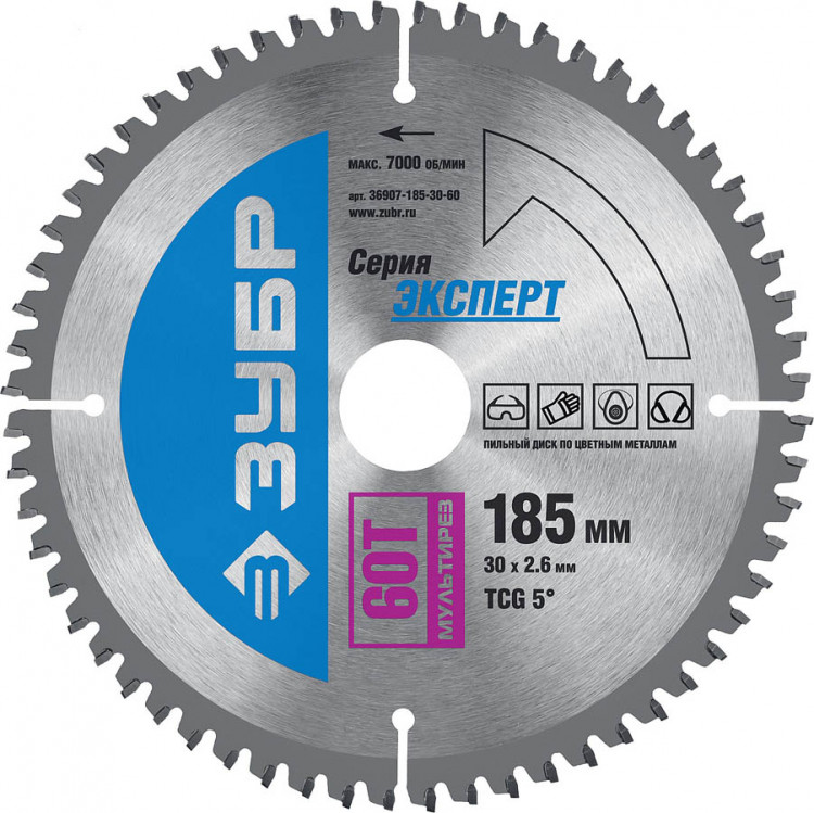 Пильный диск по дереву универсальный ЗУБР 36907-185-30-60