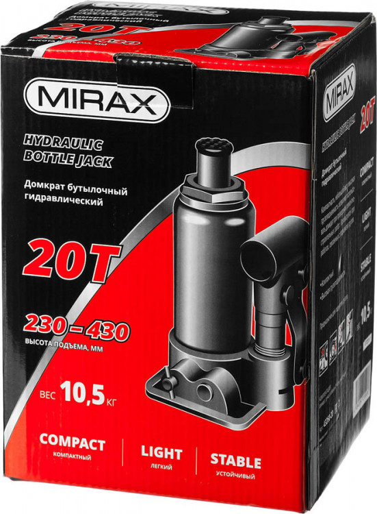 Домкрат гидравлический бутылочный MIRAX 43260-20