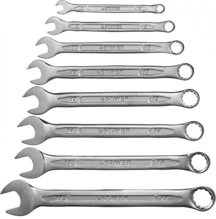 Набор комбинированных гаечных ключей STAER 27081-H8