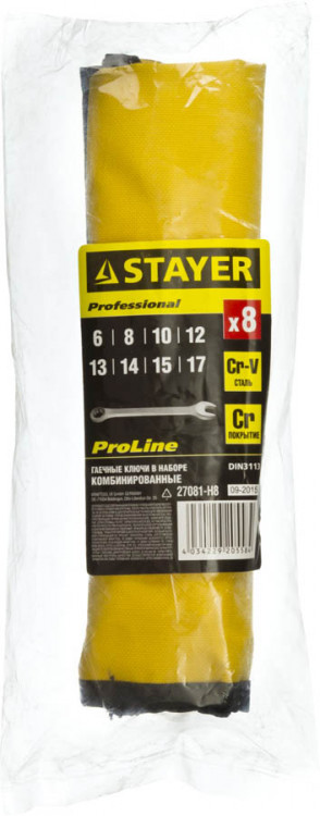 Набор комбинированных гаечных ключей STAER 27081-H8