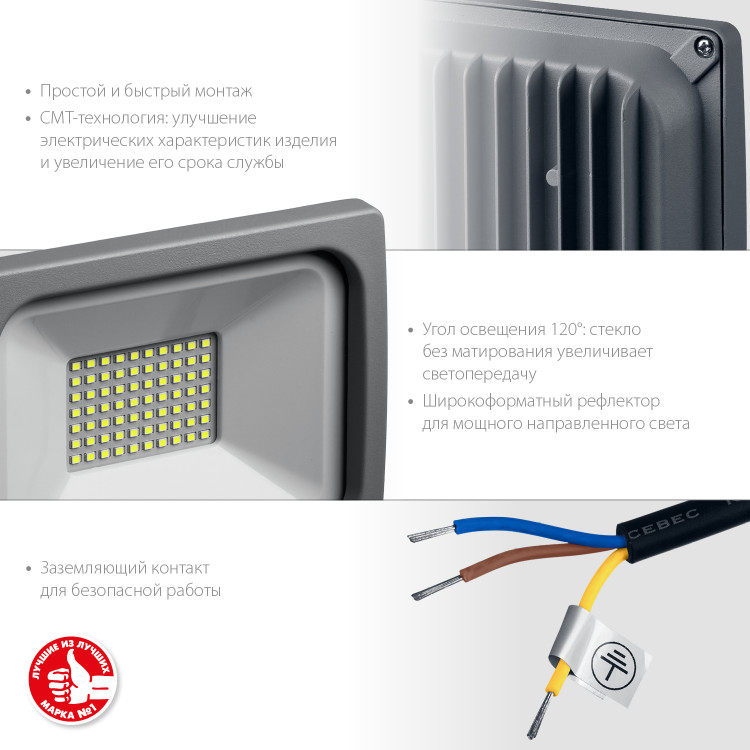 Прожектор светодиодный ЗУБР 57140-50