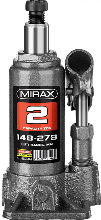 Домкрат гидравлический бутылочный MIRAX 43260-2