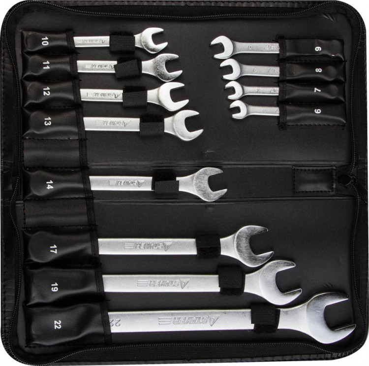 Набор комбинированных гаечных ключей STAER 2-271256-H12