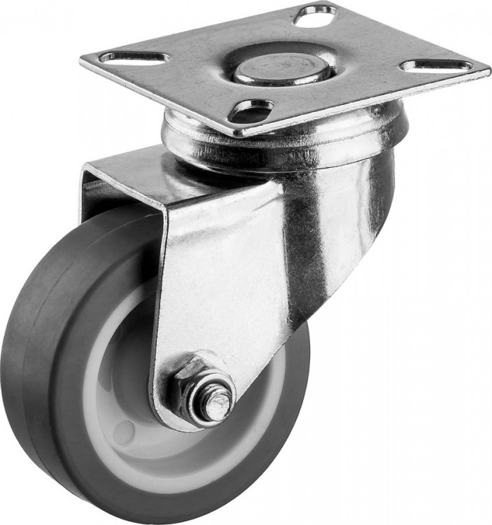 Колесо поворотное ЗУБР 30946-50-S применяются для перемещения тележек и легковесного оборудования. Рекомендуется для полов с неровностями и препятствиями
