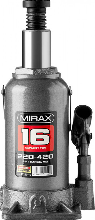 Домкрат гидравлический бутылочный MIRAX 43260-16