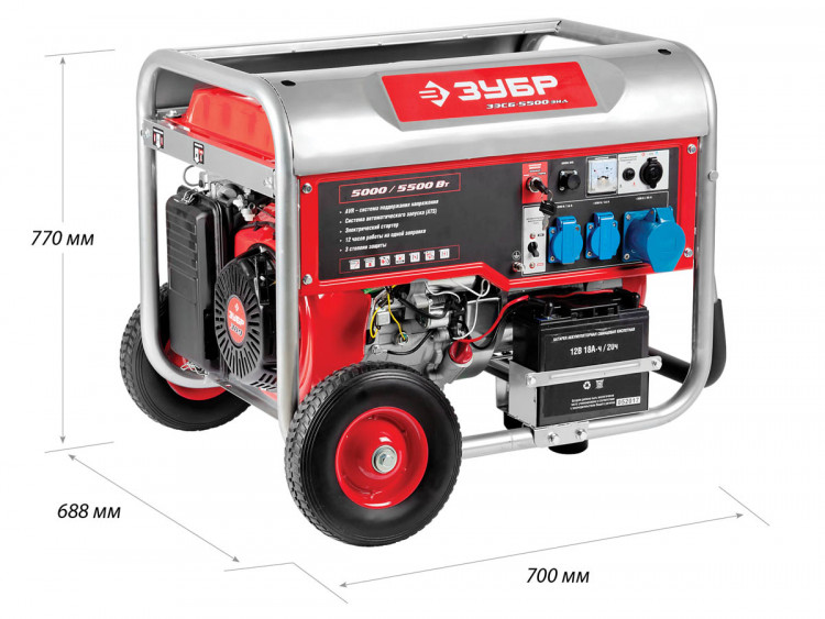 Бензиновый электрогенератор ЗУБР ЗЭСБ-5500-ЭНА