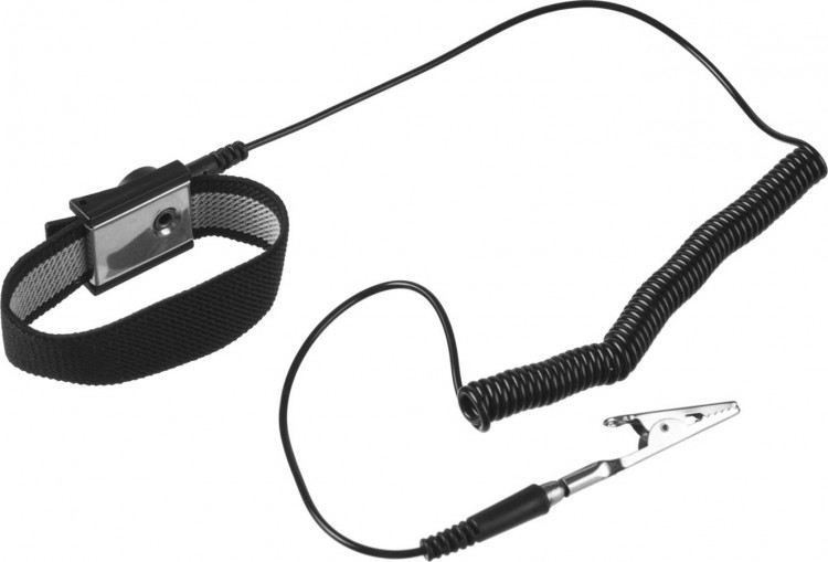 Антистатический браслет ЗУБР 55461. При использовании антистатического браслета электрический заряд не скапливается на теле и одежде человека