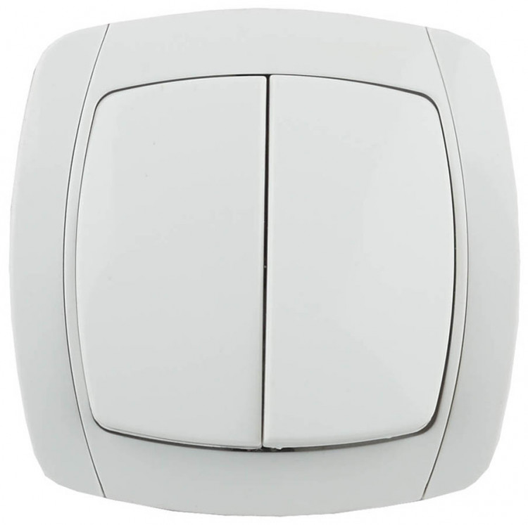 Двухклавишный выключатель СВЕТОЗАР CITY LIGHT SV-54234-W