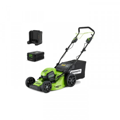 Газонокосилка самоходная, аккумуляторная Greenworks GD60LM46SPK4, 60V, 46 см, с 1хАКБ 4 А.ч. и ЗУ