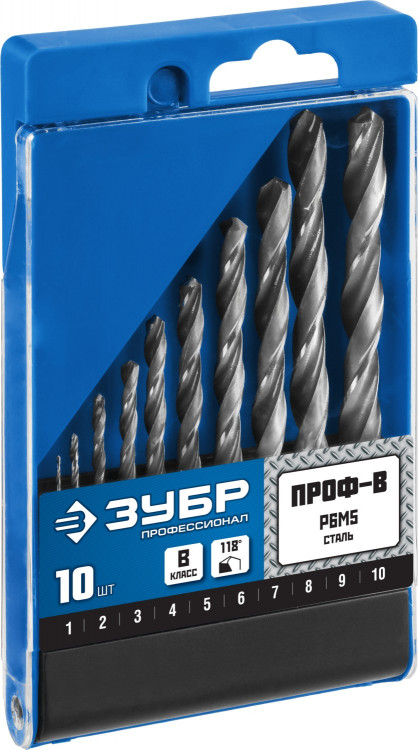 Набор сверел Зубр 29621-H10