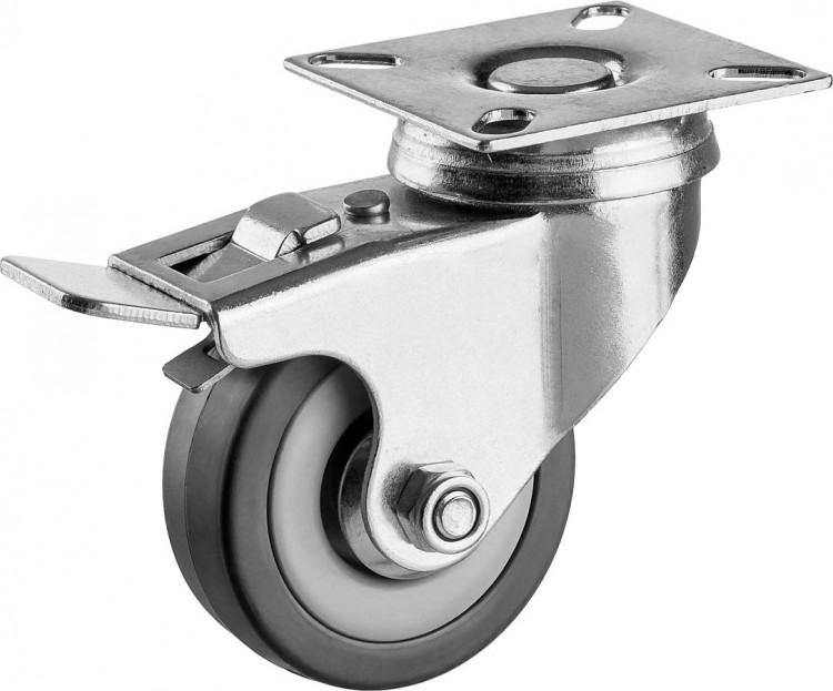 Колесо поворотное c тормозом ЗУБР 30956-50-B применяются для перемещения тележек и легковесного оборудования. Рекомендуется для полов с неровностями и препятствиями