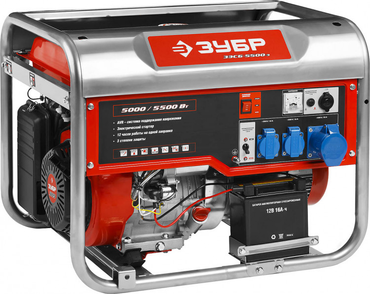 Бензиновый электрогенератор ЗУБР ЗЭСБ-5500-Э