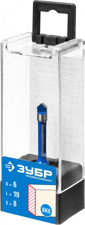 Фреза кромочная прямая со сверлом ЗУБР 28726-6