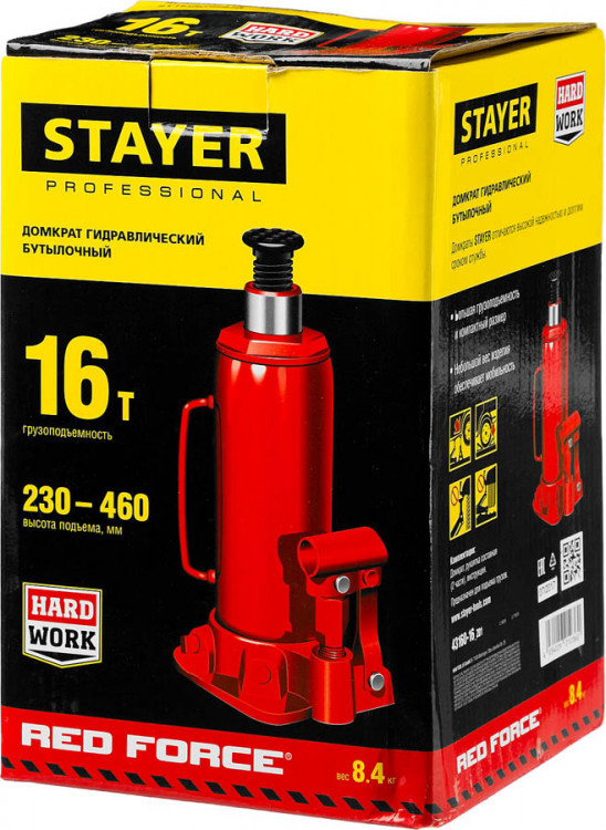 Домкрат гидравлический бутылочный STAYER 43160-16_z01