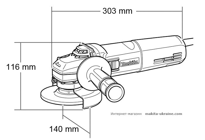 Болгарка (УШМ) MAKITA GA5040C + быстрозажимная гайка