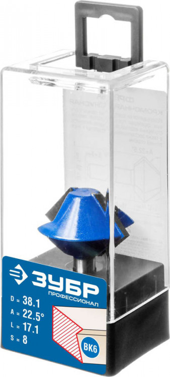 Фреза кромочная конусная ЗУБР 28725-38.1-22