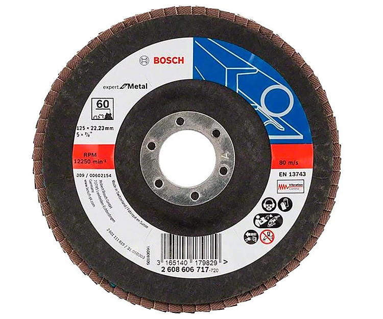 Лепестковый шлифкруг Bosch Expert for Metal, 125?22,23 мм, К60