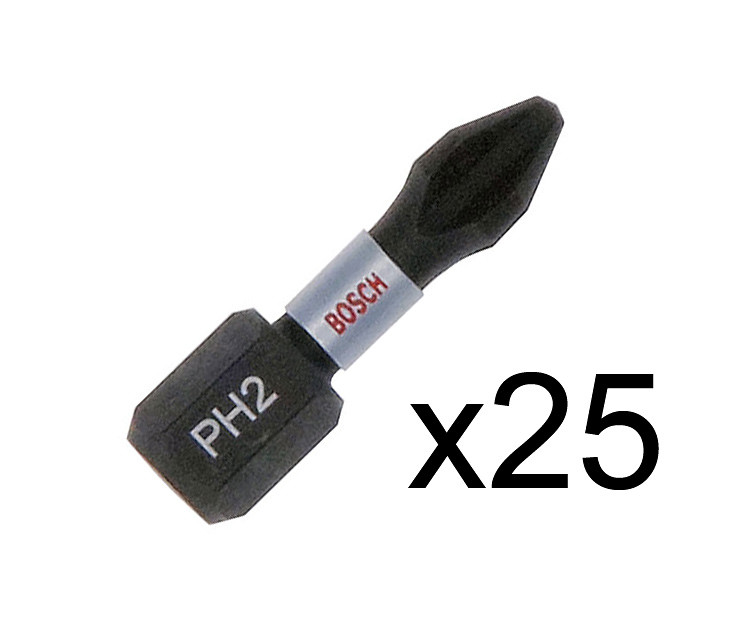 Набор бит Bosch Impact Control 25 мм PH2 TicTac, 25 шт.