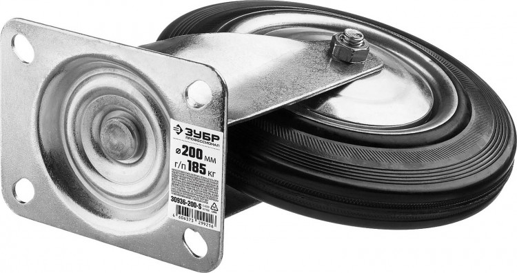 Колесо поворотное ЗУБР 30936-200-S применяются для перемещения тележек и легковесного оборудования. Рекомендуется для полов с неровностями и препятствиями