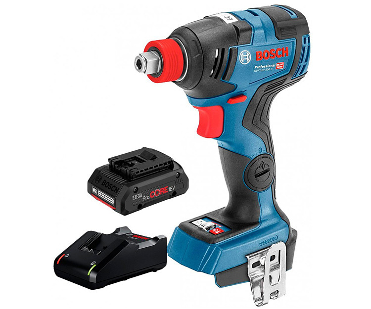 Аккумуляторный ударный гайковерт BOSCH GDX 18V-200 C + 1 ProCore 4.0 Ah