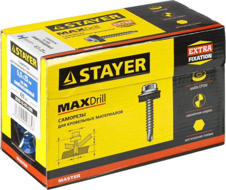 Саморезы кровельные STAYER 30305-55-025-5005