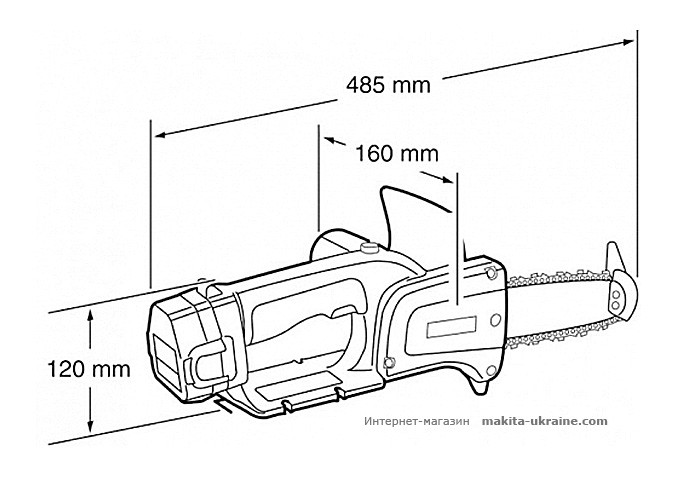 Аккумуляторная цепная пила MAKITA UC120DWAE