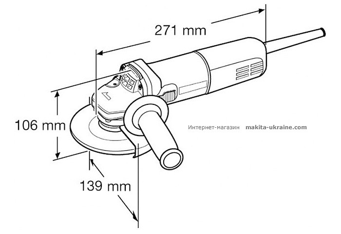 Болгарка MAKITA 9558HNG + кейс 824985-4
