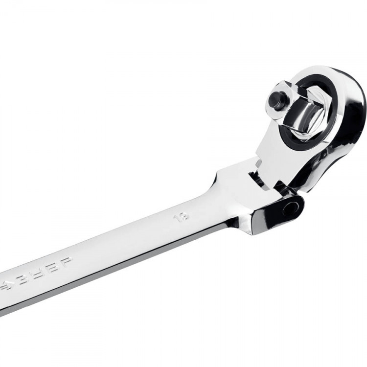 Набор комбинированных гаечных ключей трещоточных шарнирных с  адаптерами ЗУБР 27102-H10