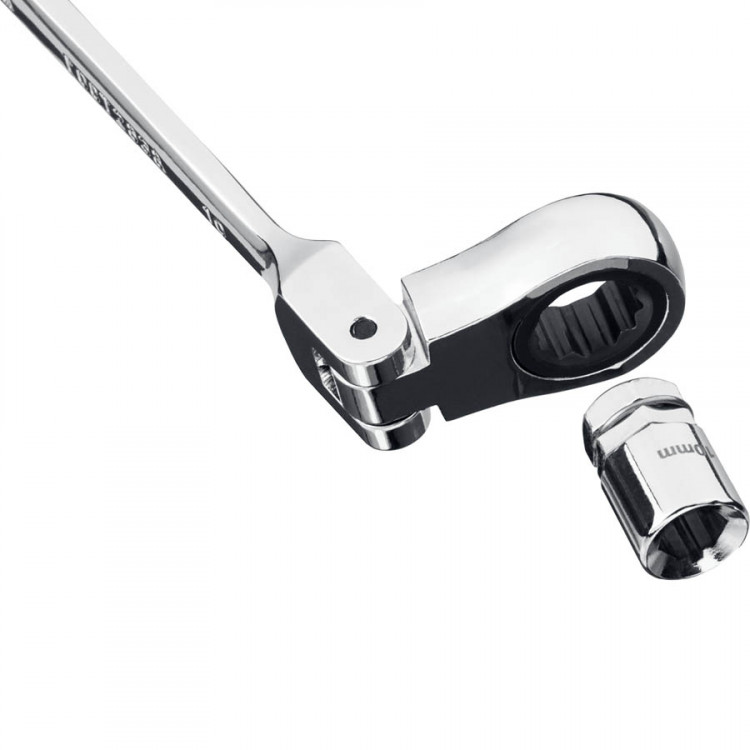 Набор комбинированных гаечных ключей трещоточных шарнирных с  адаптерами ЗУБР 27102-H10