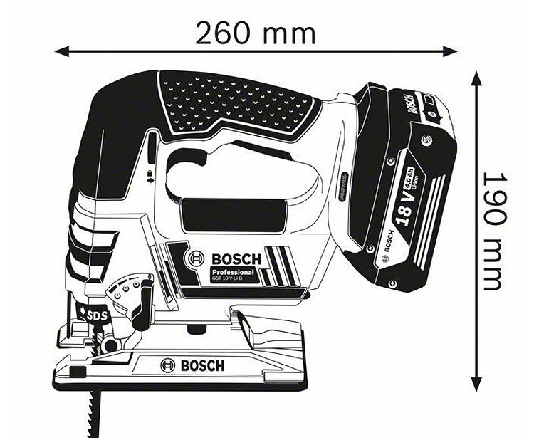 Аккумуляторный лобзик BOSCH GST 18 V-LI B (Solo)