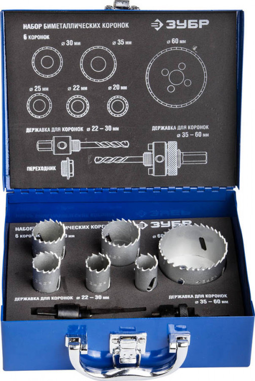 Набор коронок биметаллических ЗУБР 29531-H6-1