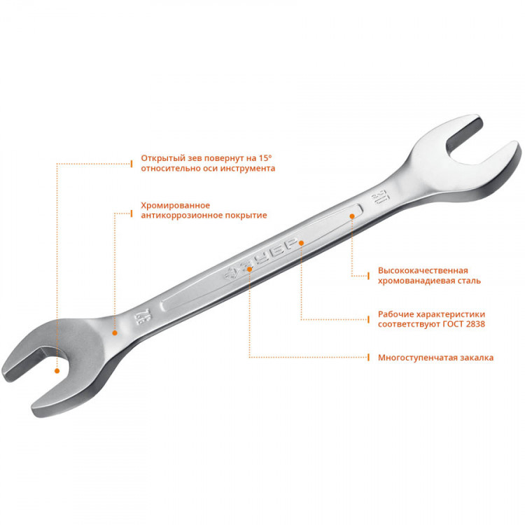 Набор комбинированных гаечных ключей ЗУБР 27086-H32