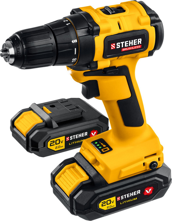 Аккумуляторная дрель шуруповерт STEHER CDB-200-2