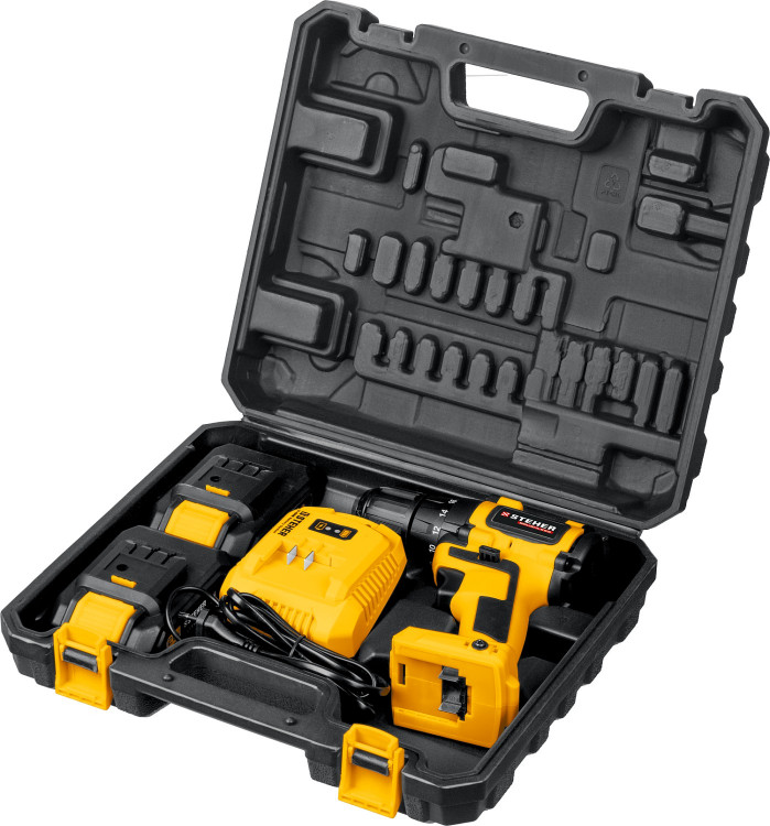 Аккумуляторная дрель шуруповерт STEHER CDB-200-2