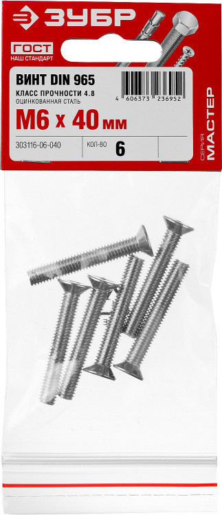 Винты ЗУБР 303116-06-040