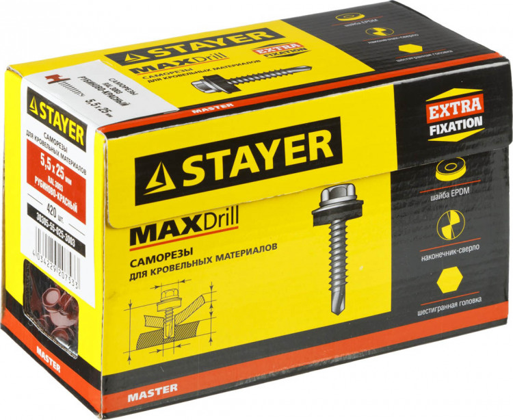Саморезы кровельные STAYER 30305-55-025-3003