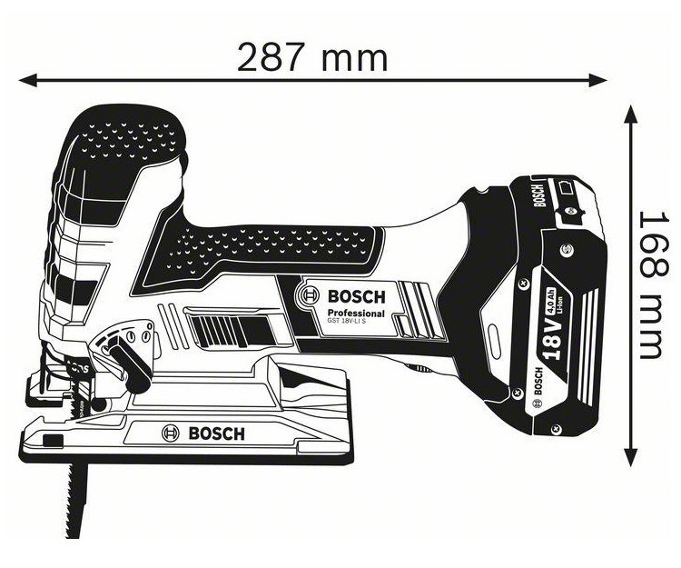 Аккумуляторный лобзик BOSCH GST 18 V-LI S (Solo)