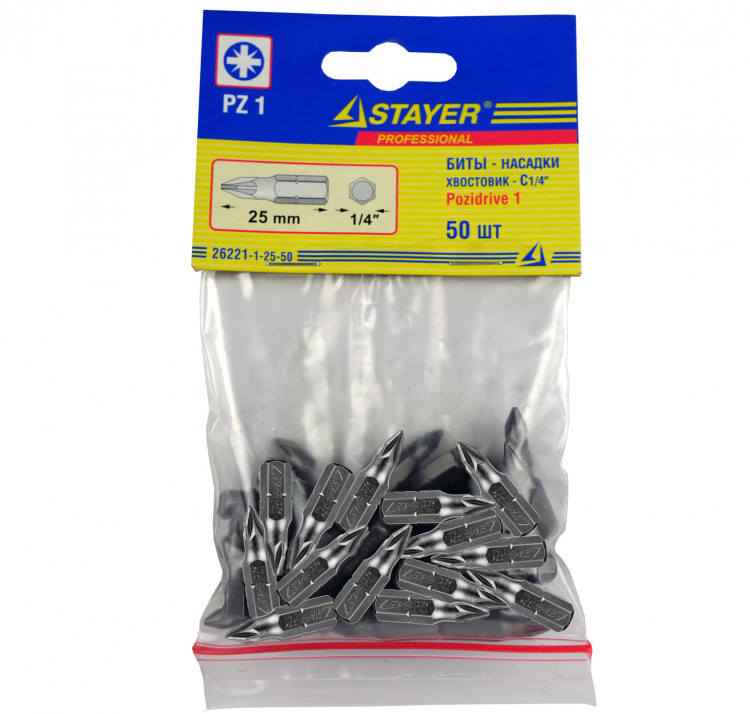 Бита для шуруповерта STAYER 26221-1-25-50