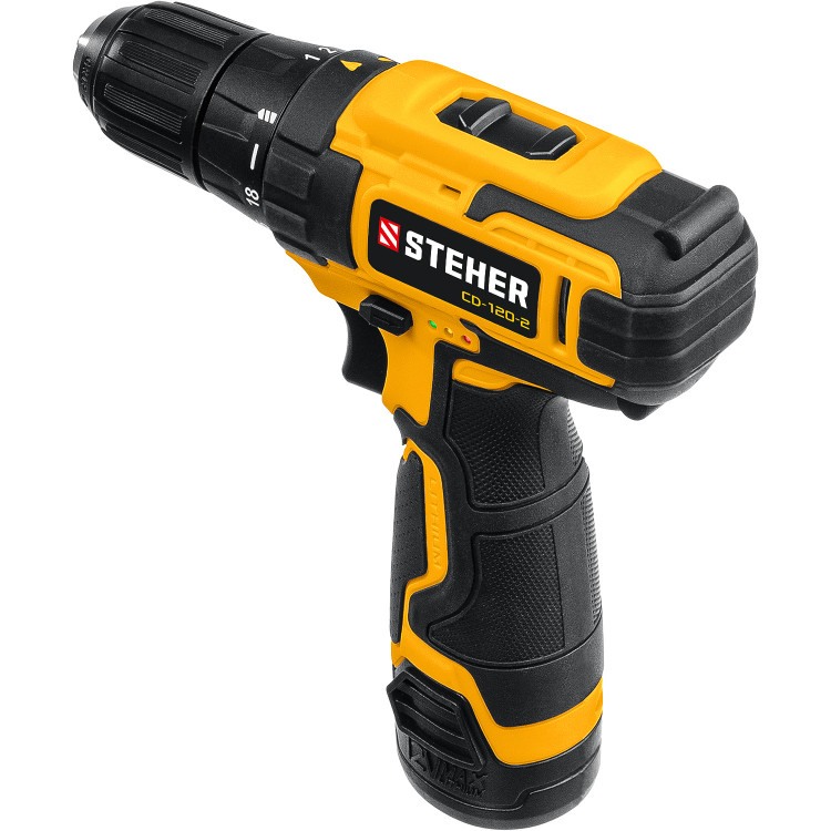 Аккумуляторная дрель шуруповерт STEHER CD-120-2
