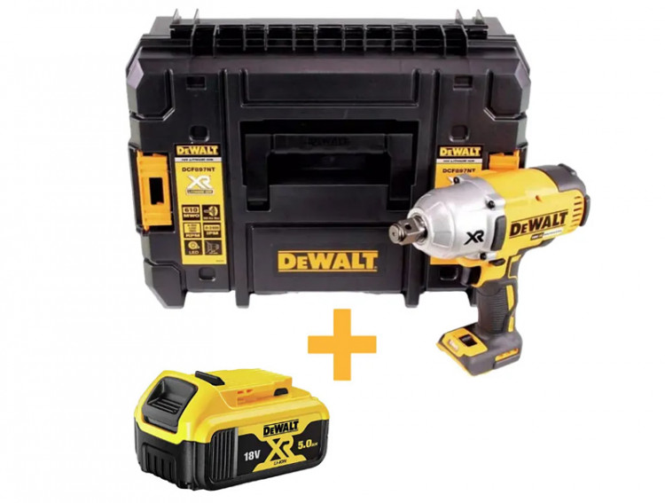 Аккумуляторный ударный гайковерт DeWALT DCF897NT+DCB184