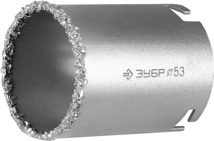 Кольцевая коронка с карбид-вольфрамовой крошкой ЗУБР 33350-53