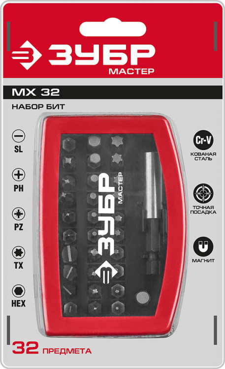 Набор бит МХ-32 ЗУБР 26393-H32