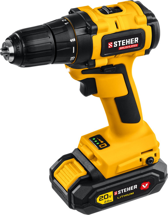 Аккумуляторная дрель шуруповерт STEHER CDB-200-1