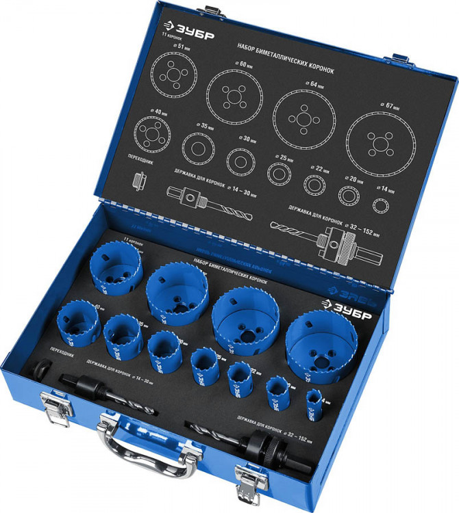 Набор коронок биметаллических ЗУБР 29531-H11