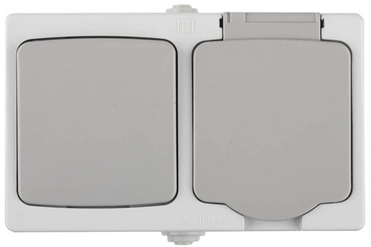 Комплект "АВРОРА": розетка и выключатель одноклавишный СВЕТОЗАР SV-54323-W