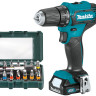 Аккумуляторная дрель-шуруповерт MAKITA DF333DWAE + набор бит