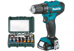 Аккумуляторная дрель-шуруповерт MAKITA DF333DWAE + набор бит